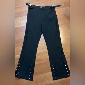 VIA PITTI Black Button-Detail Pants